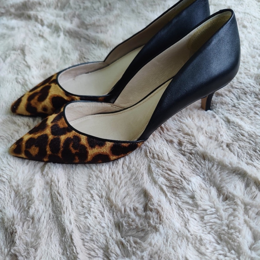 Genuine leather! Louise et Cie leopard pumps cow hair  7-7